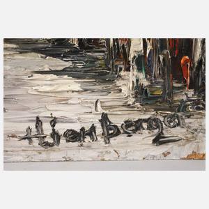 H. Lienberger, Straßenszene mit Passanten