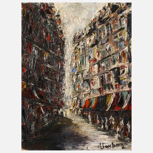 H. Lienberger, Straßenszene mit Passanten