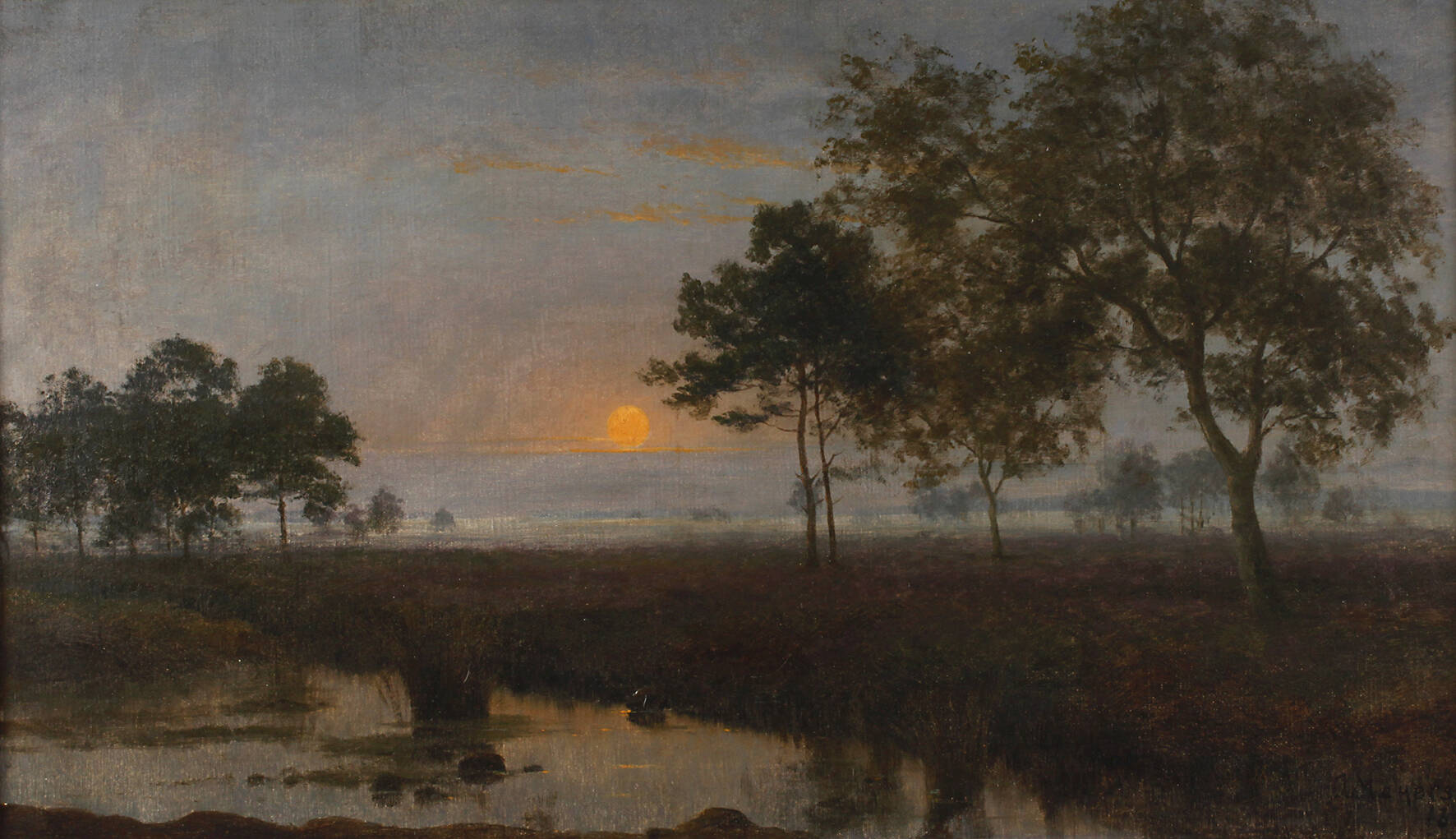 Isidore Meyers, attr., Abend im Moor