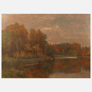 Friedrich Nath, "Pommerscher See mit Enten"