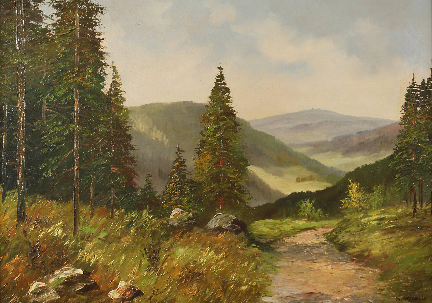 Heinz Petzold, Harzlandschaft mit Brocken