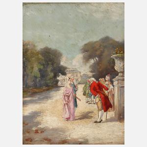 H. Pivano, Feine Gesellschaft im Park