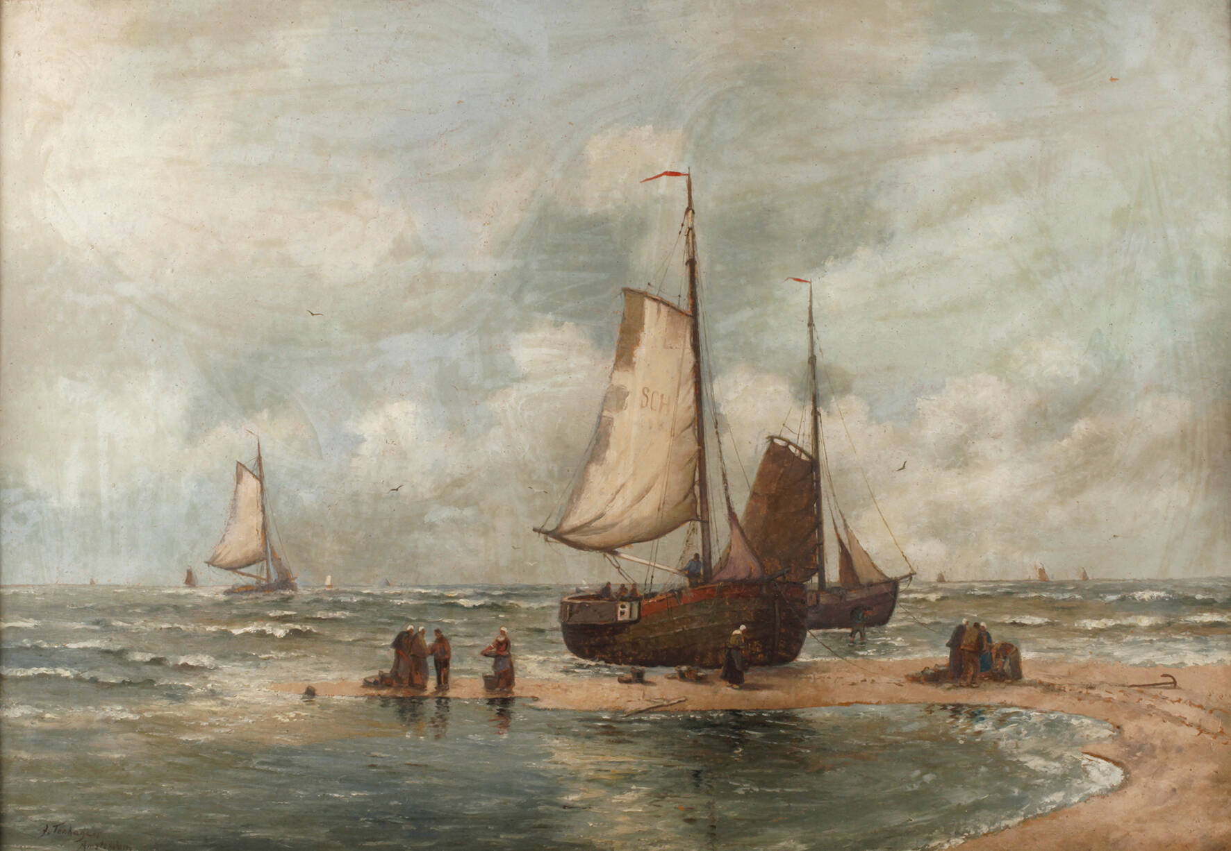 J. Tenhagen, Schiffe am Strand