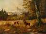 G. Thegtmeier, Hirschwild in Gebirgslandschaft