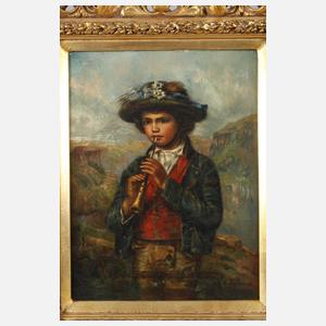 Alfred Thielemann, attr., Knabe mit Flöte