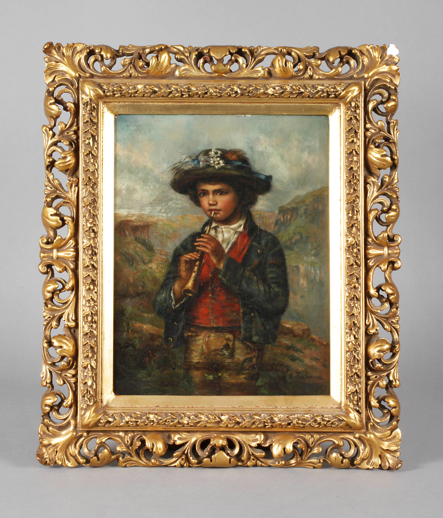 Alfred Thielemann, attr., Knabe mit Flöte