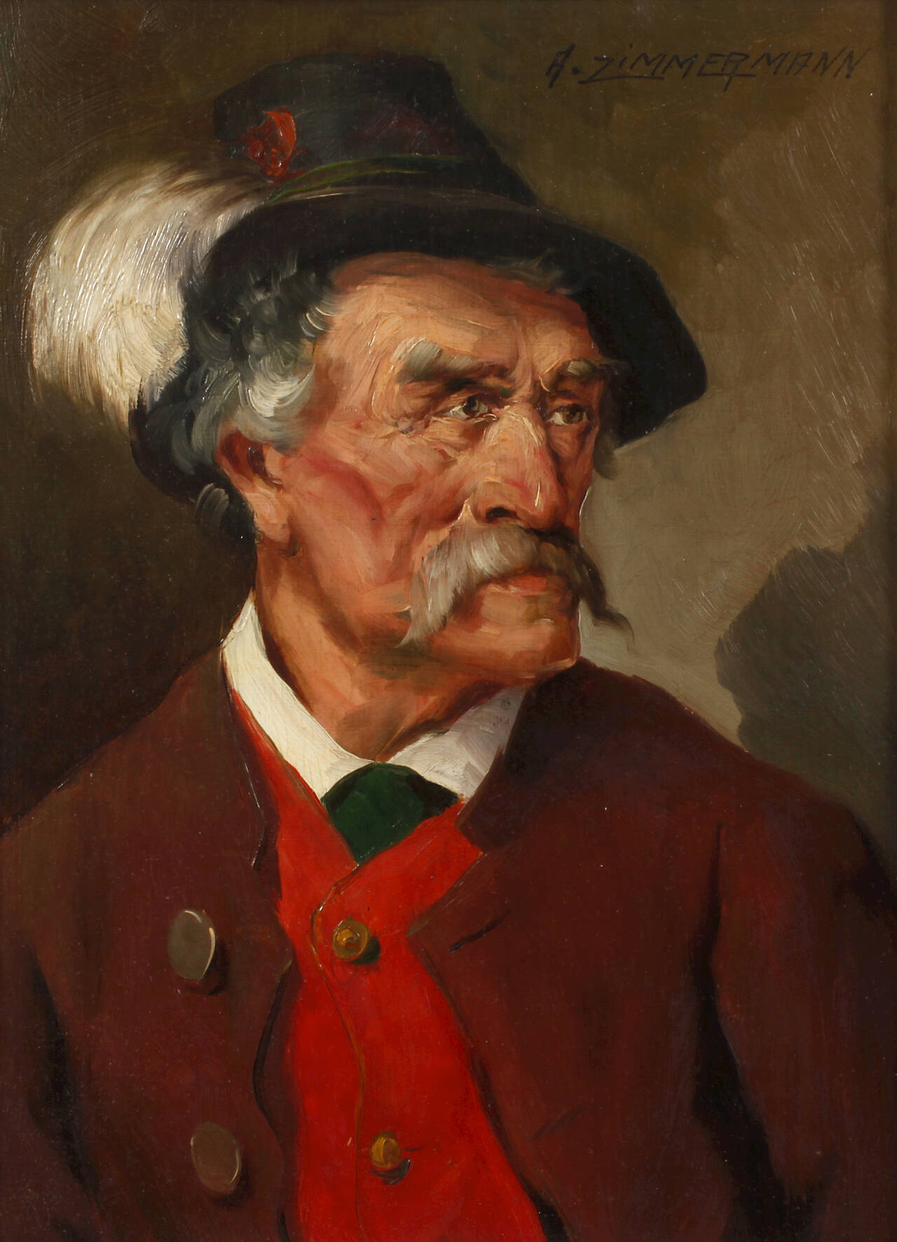 A. Zimmermann, Portrait eines Mannes in Tracht