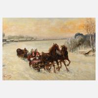 Pferdeschlitten in russischer Winterlandschaft111