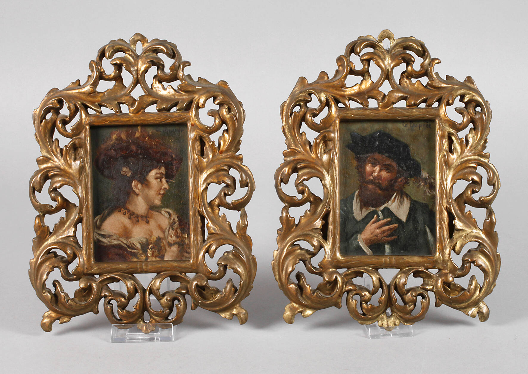 G. Duprée, zwei Portraits im Barockstil