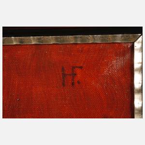 Mädchen vor rotem Grund