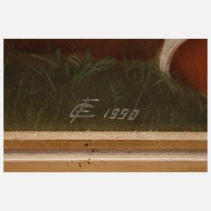 Monogrammist EF, Liegender Damenakt