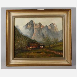 Bauernhaus in Hochgebirgslandschaft