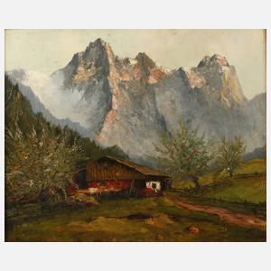 Bauernhaus in Hochgebirgslandschaft