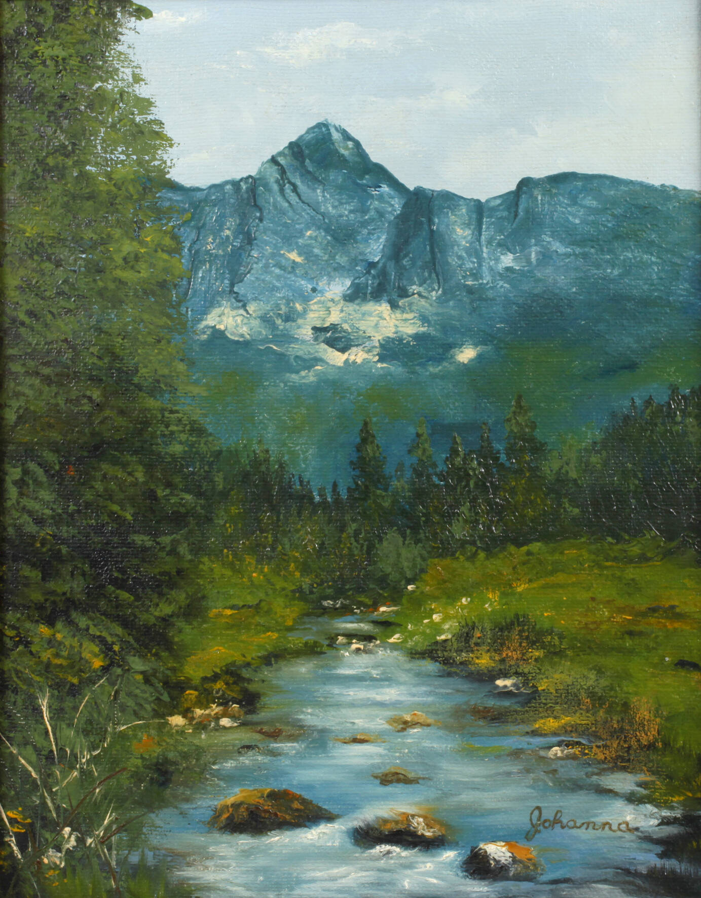 Bach in Alpenlandschaft