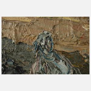 Passanten in Stadtlandschaft