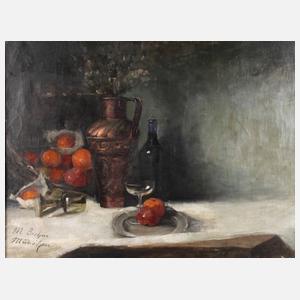M. Brehm, Tafelstillleben mit Kupferkanne