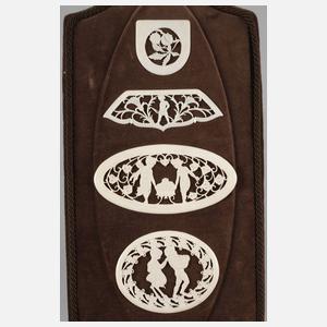 Zwei Zierelemente Elfenbein