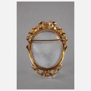 Goldbrosche mit Miniatur