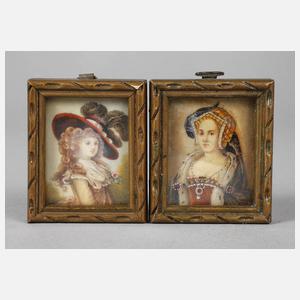 Zwei Elfenbeinminiaturen