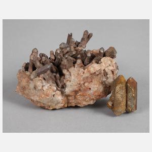 Seltene Quarzkristallstufe