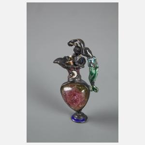 Miniaturziervase mit Turmalin