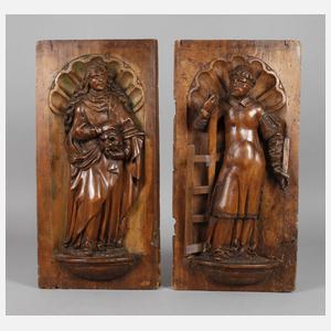 Paar frühbarocke Reliefschnitzereien