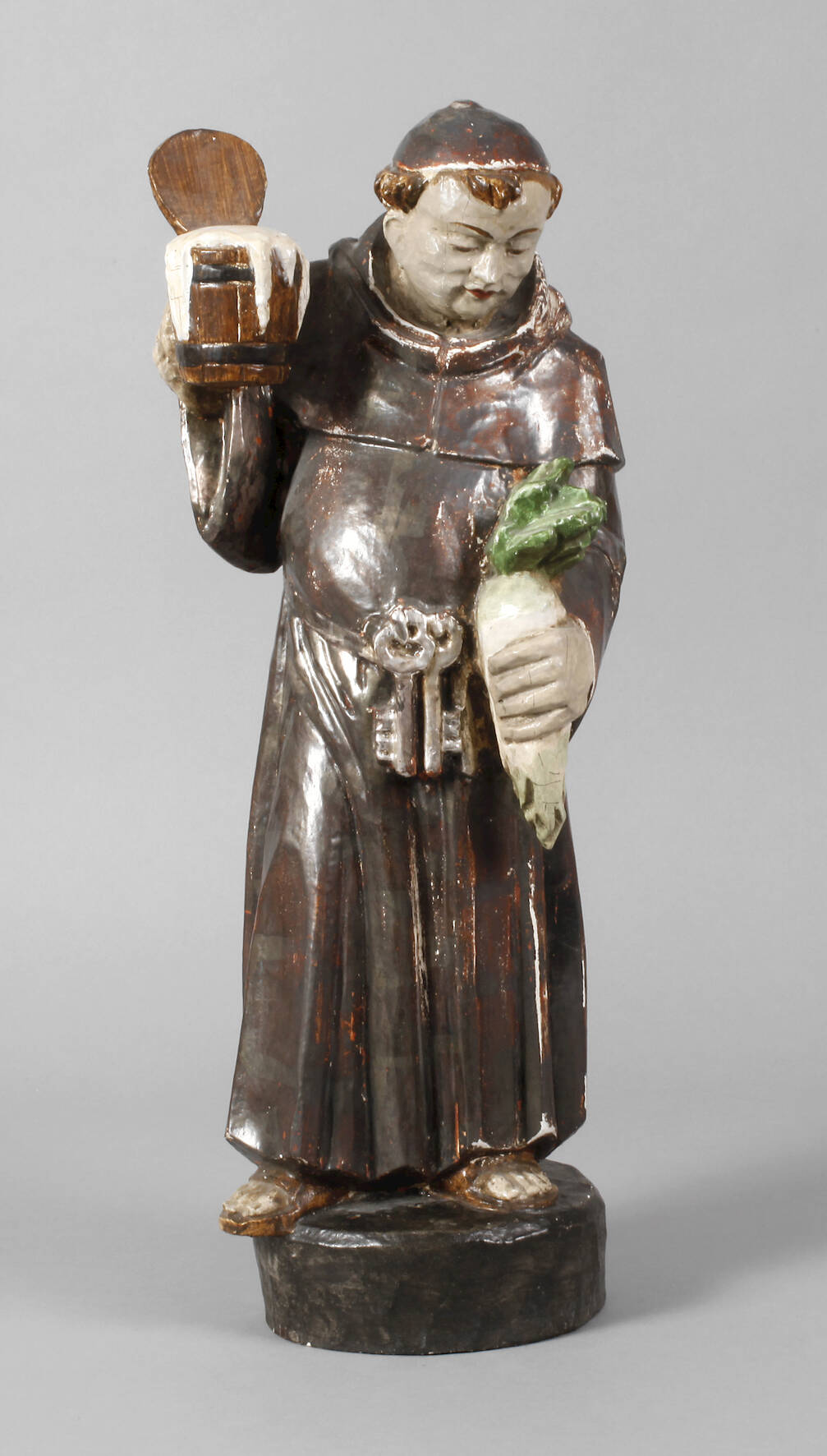 Geschnitzte Mönchsplastik