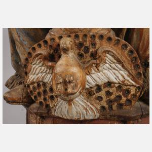 Große geschnitzte Heiligenplastik