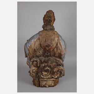 Große geschnitzte Heiligenplastik