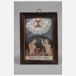 Vier volkstümliche Hinterglasbilder