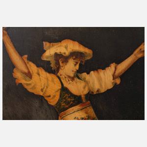 Paar Intarsienbilder