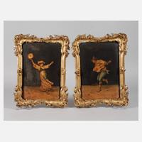 Paar Intarsienbilder111