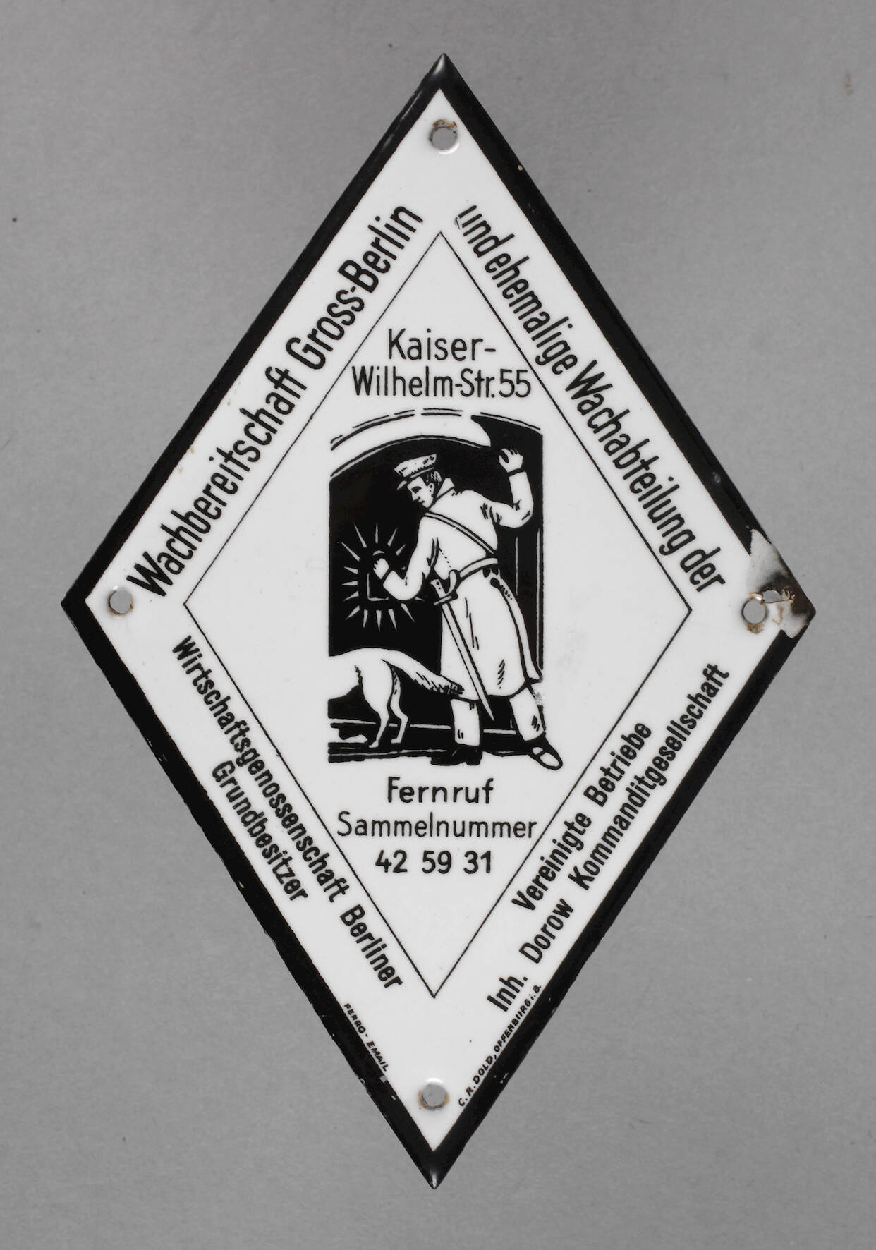 Kleine Emailplakette