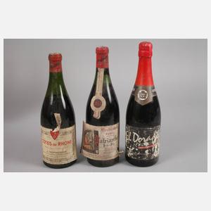 Sechs Flaschen Rotwein