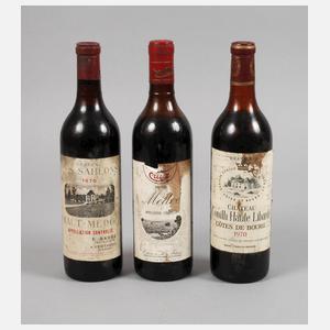 Drei Flaschen Rotwein