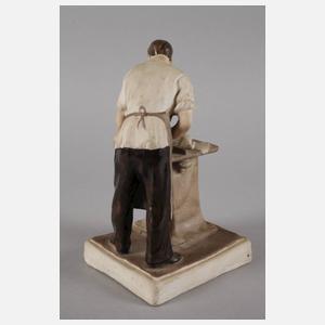 Agitations-Porzellanfigur als Tischler