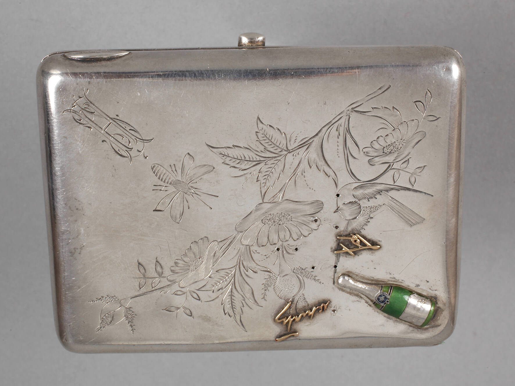 Russland Zigarettenetui Silber