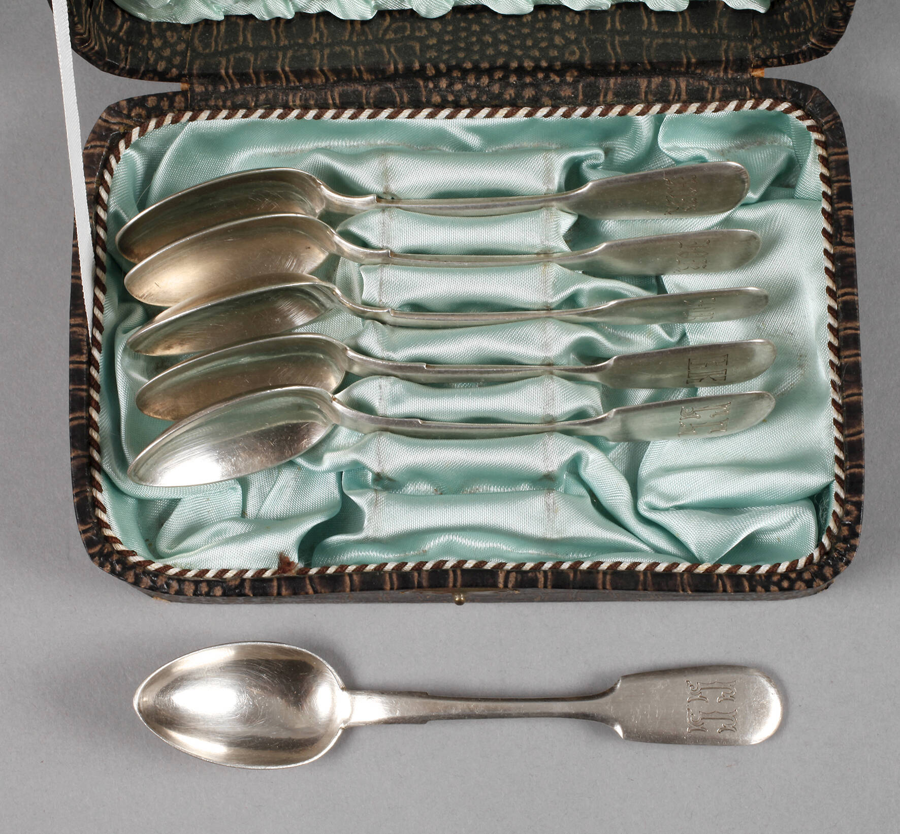 Silber sechs russische Kaffeelöffel