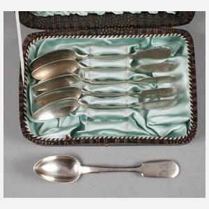 Silber sechs russische Kaffeelöffel