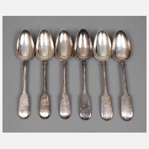 Silber sechs Speiselöffel Riga