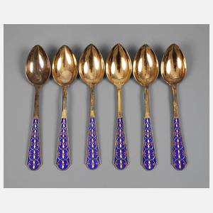 Russland sechs Kaffeelöffel Silber