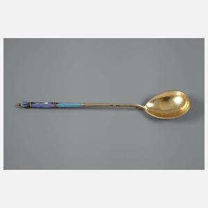 Russischer Silberlöffel mit Email