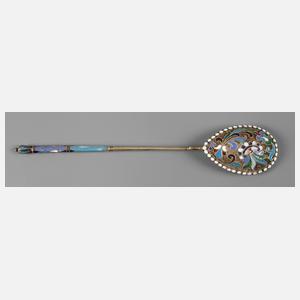 Russischer Silberlöffel mit Email