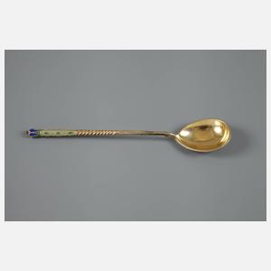 Russischer Silberlöffel mit Email