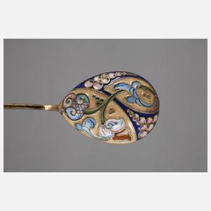 Russischer Silberlöffel mit Email