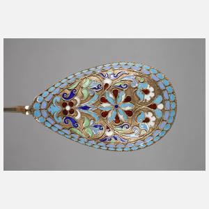 Russischer Silberlöffel mit Email