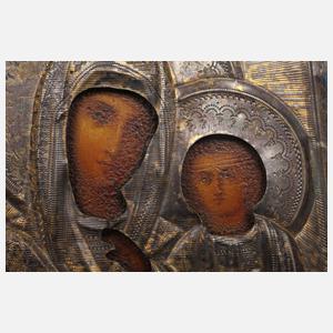 Kleine Marienikone im Oklad