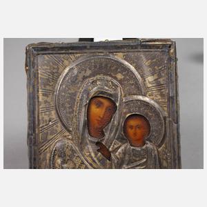 Kleine Marienikone im Oklad