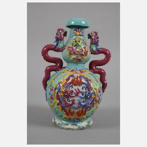 Paar Doppelkürbisvasen