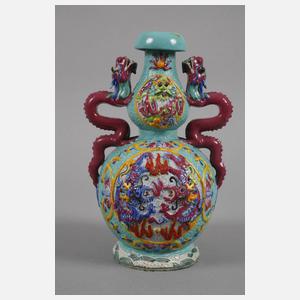 Paar Doppelkürbisvasen